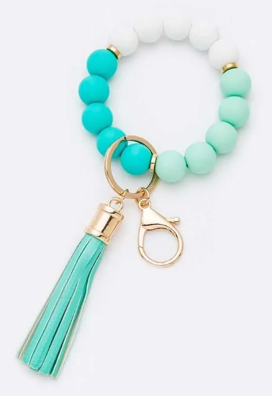BB139x167 Silicone Beaded Keyring/Keychain Bracelet