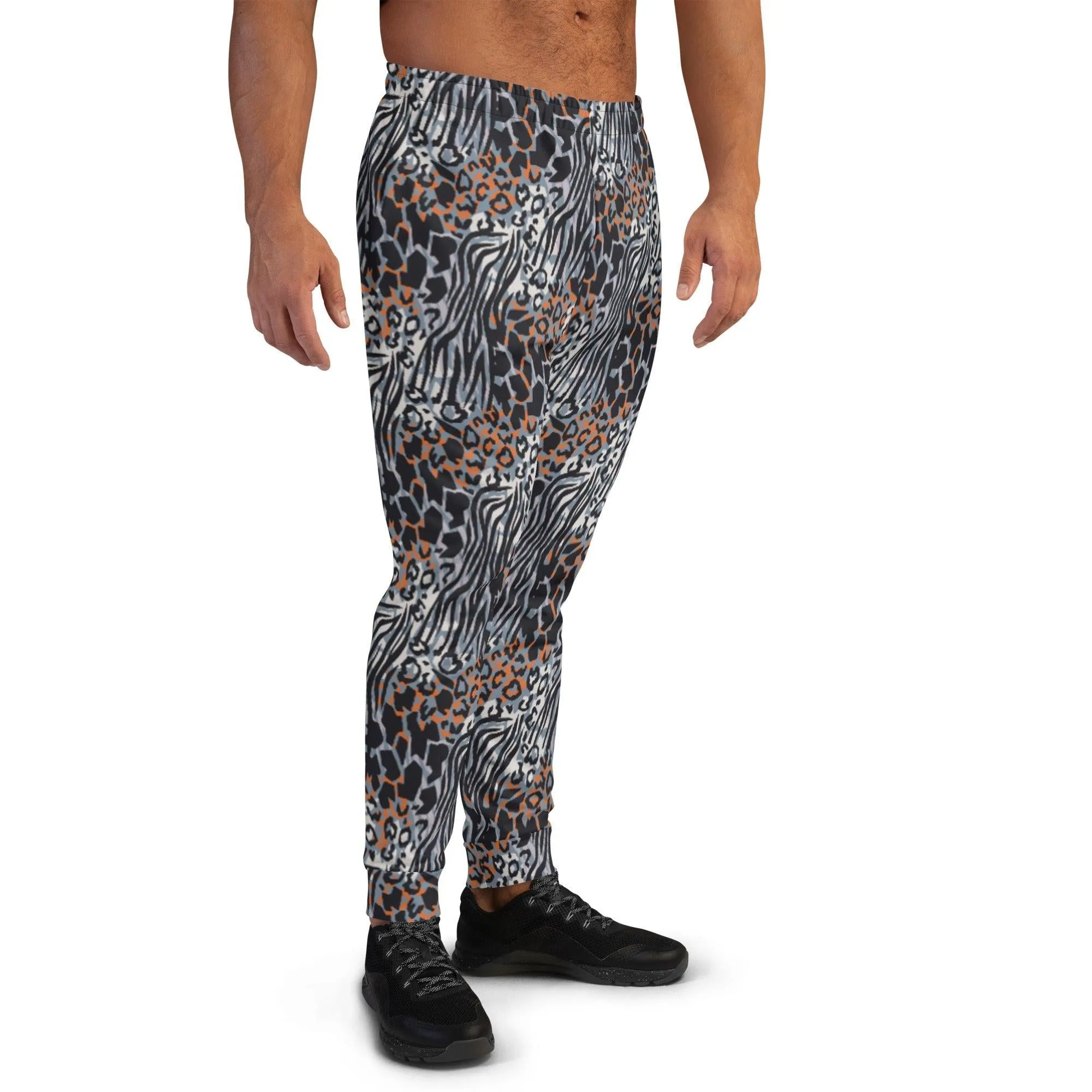 Blue Animal Print Men's Street Joggers