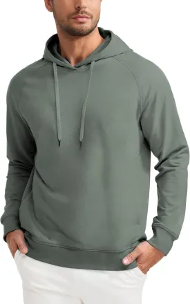 CRZ YOGA Hoodies for Men French Terry Hooded Sweatshirts Workout Athletic Casual Pullover Tops with Pocket