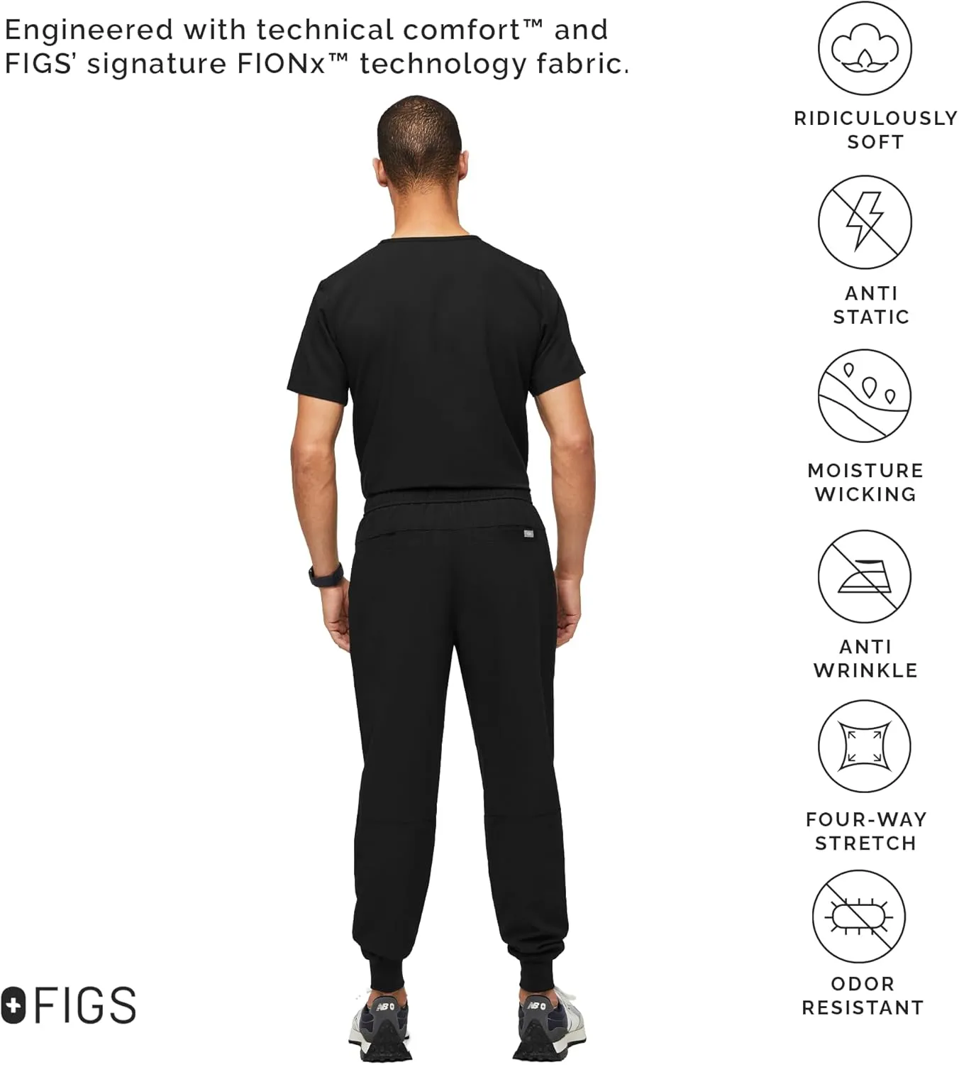 FIGS Tansen Jogger Scrub Pants for Men  Slim Fit, 5 Pockets, 4-Way Stretch, Anti-Wrinkle Mens Scrub Pants