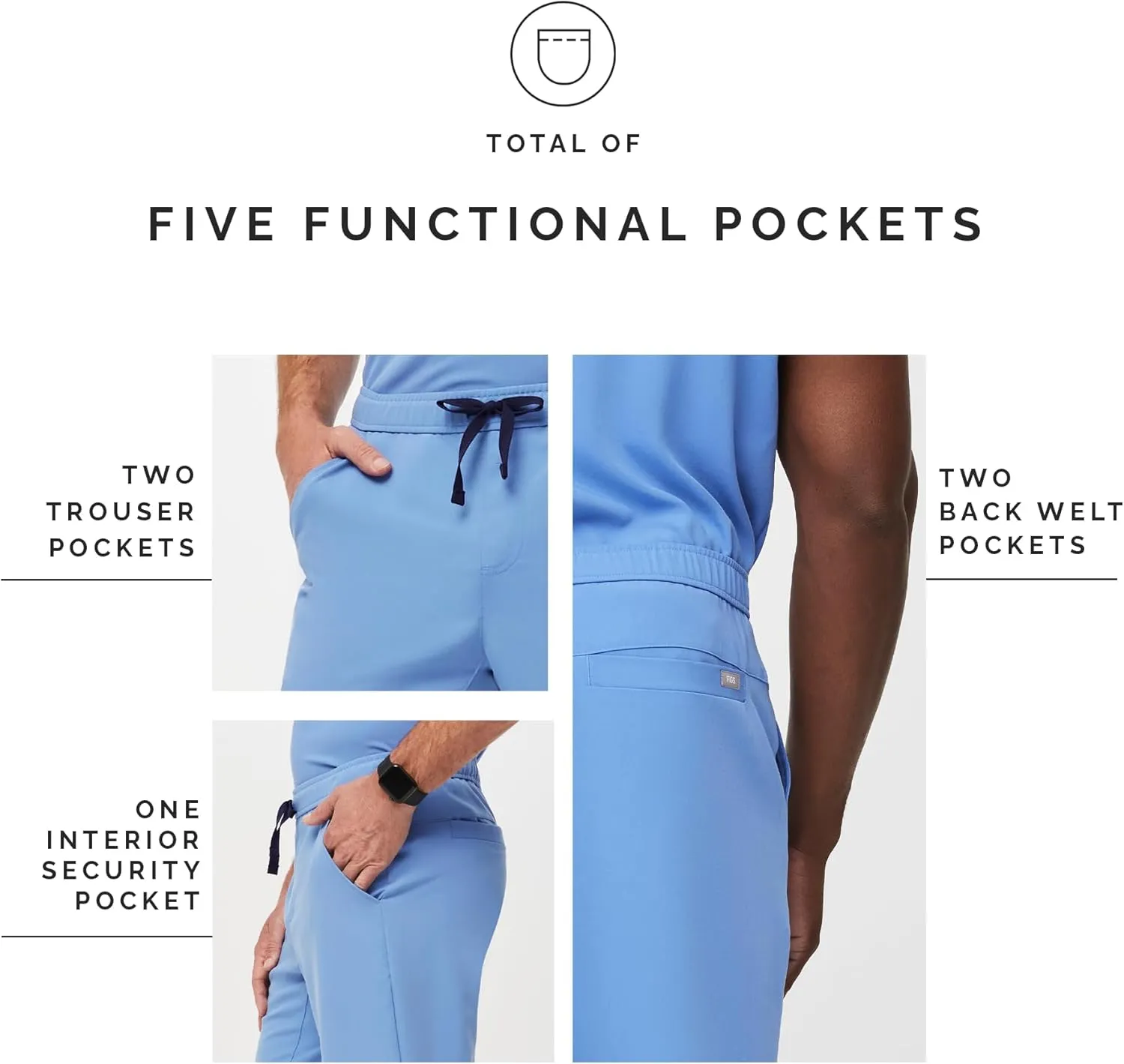 FIGS Tansen Jogger Scrub Pants for Men  Slim Fit, 5 Pockets, 4-Way Stretch, Anti-Wrinkle Mens Scrub Pants