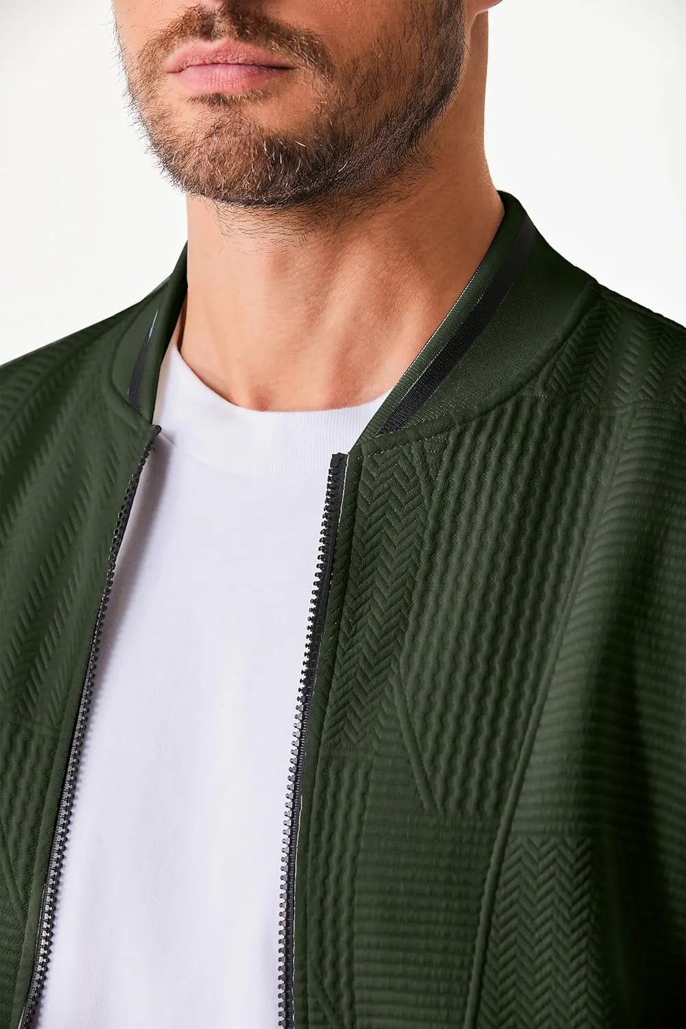 JMIERR Mens Casual Jacquard Bomber Jackets Color-Block Lightweight Varsity Jacket Fashion Zipper Coat with Pockets
