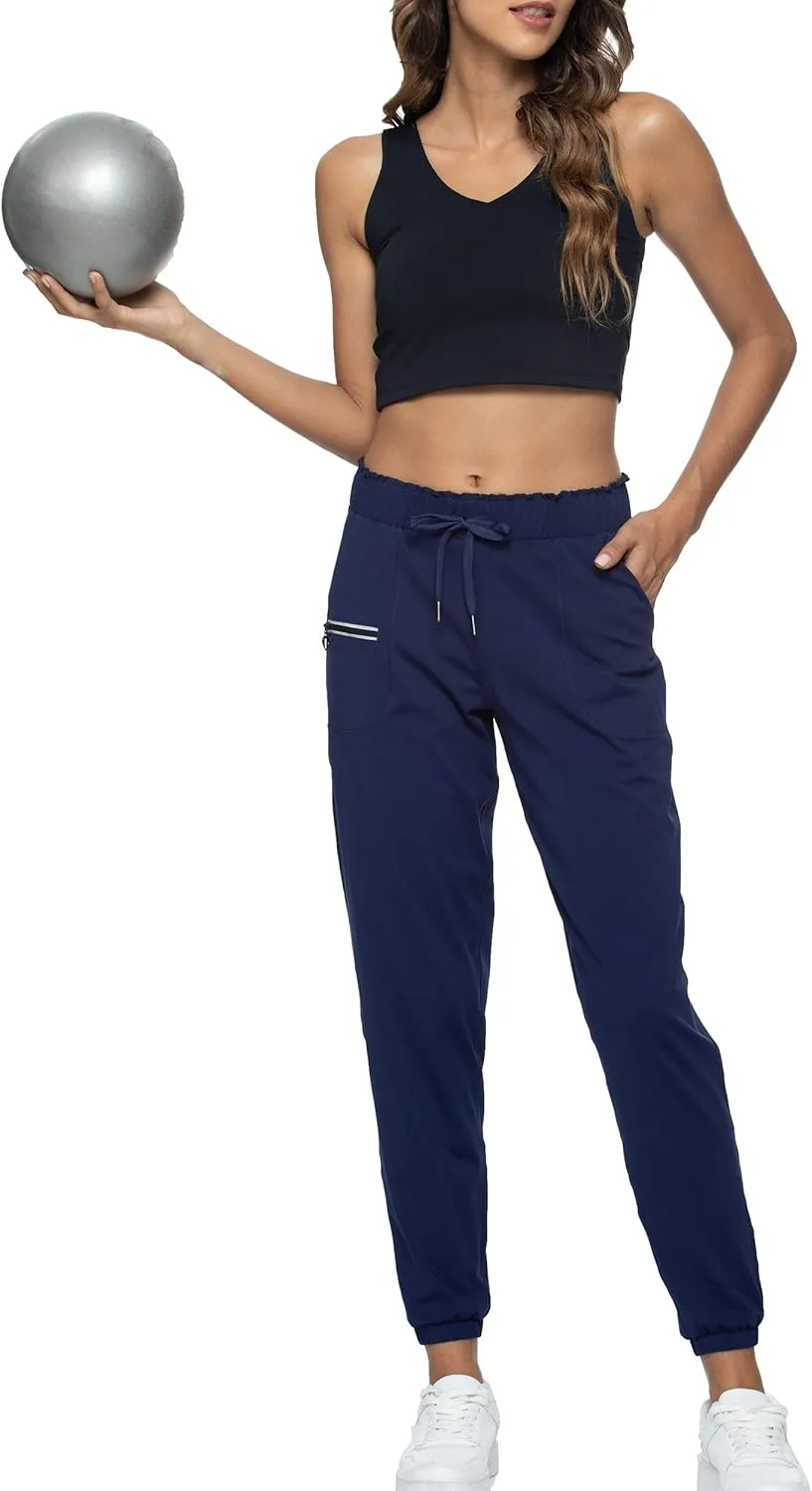 Kcutteyg Womens Joggers with Pockets, Lightweight Quick Dry Athletic Workout Soft Pants for Gym, Yoga, Running