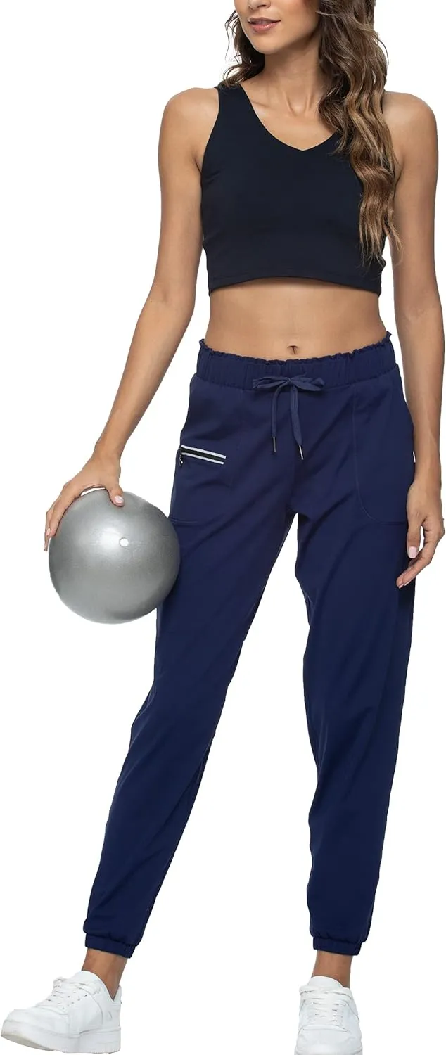 Kcutteyg Womens Joggers with Pockets, Lightweight Quick Dry Athletic Workout Soft Pants for Gym, Yoga, Running