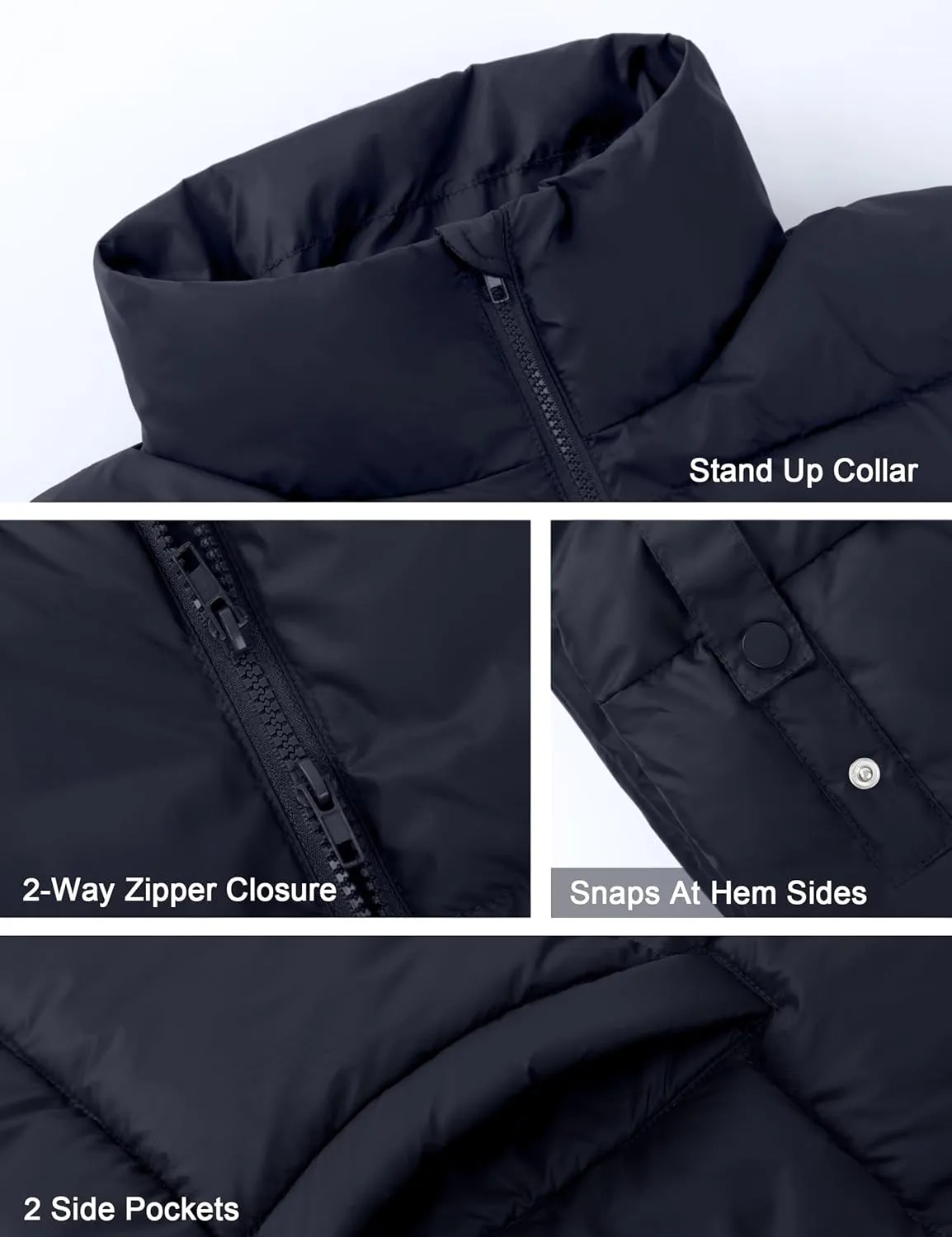 Lingswallow Womens Puffer Vest Oversized Puffer Jacket Coat Outerwear Sleeveless Stand Collar Vest for Women 2024 Trendy