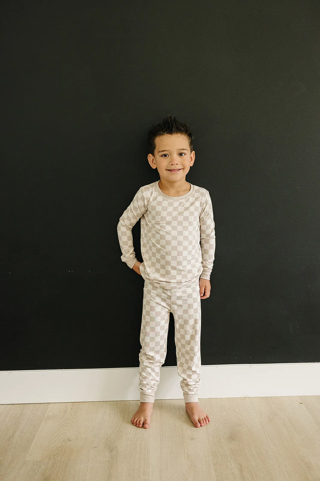 Mebie Baby Bamboo Cozy Set - Taupe Checkered