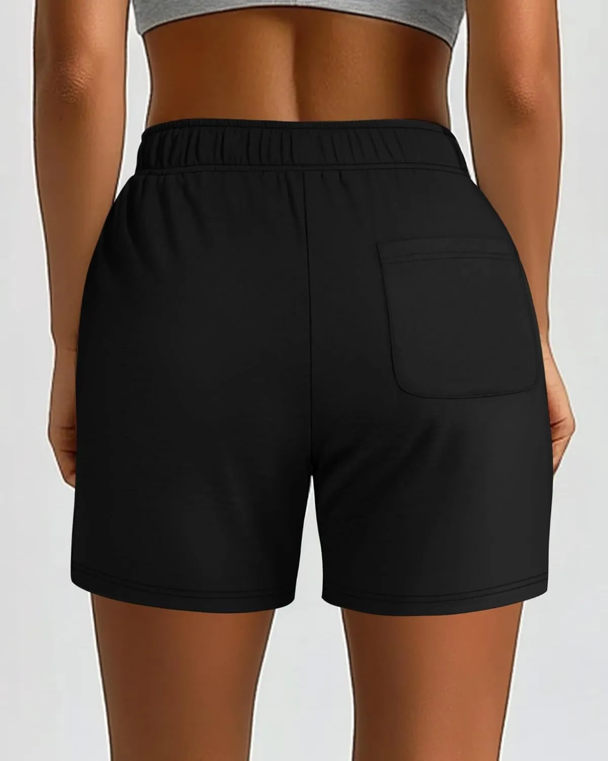 Neer 3 Pack Women's Sweat Shorts, Summer Drawstring Cotton Shorts with Pocket Loose Athletic Lounge Casual Running Bottoms