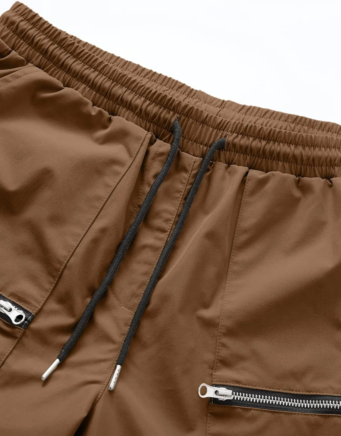 PLEPAN Men's Casual Cargo Pants Elastic Waist Drawstring Joggers Pants Tapered Sweatpants for Men Multi Pockets