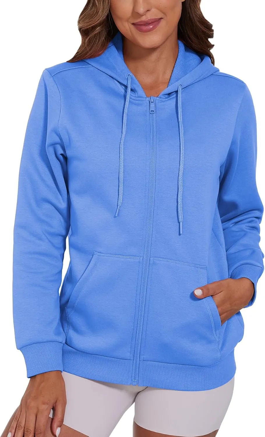SMENG Womens Zip Up Hoodies Long Sleeve Fit Hooded Sweatshirts 2024 Casual Lightweight Jacket