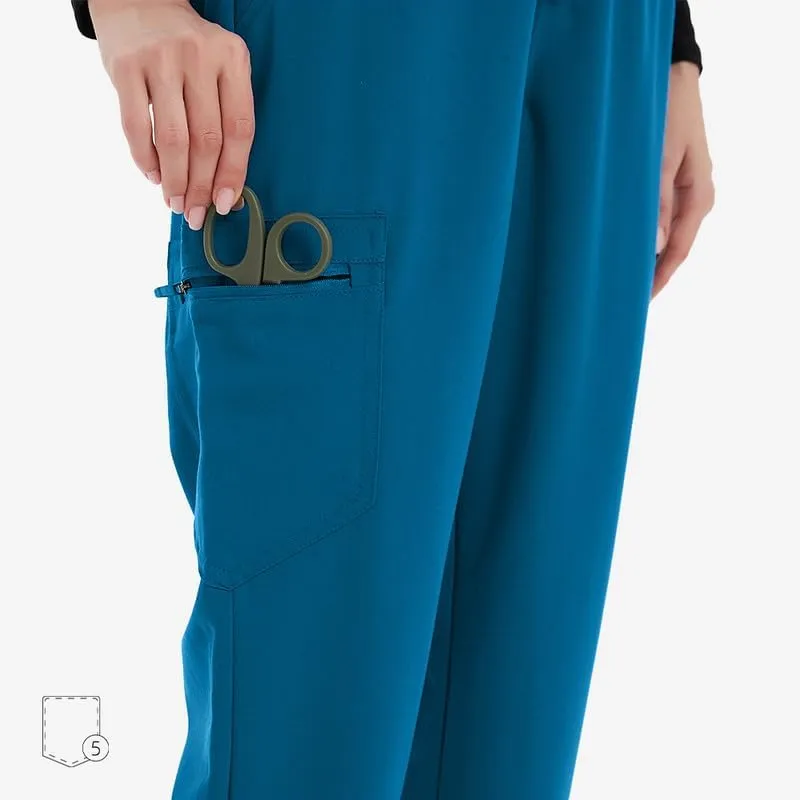 Uniforms World Avant Women's Scrubs PantSlim Jogging Pants, Yoga Waistband, 5 Pockets, Anti-Wrinkle